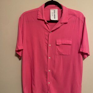 COLLUSION pink short sleeve shirt